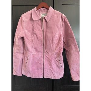 Rave Vintage Rave Pink Suede Leather Jacket Y2k